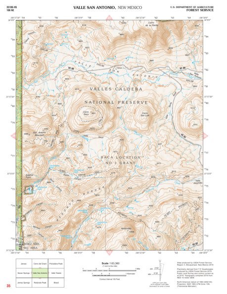 Santa Fe National Forest Quadrangle Map: pg 35 Valle San Antonio Preview 1