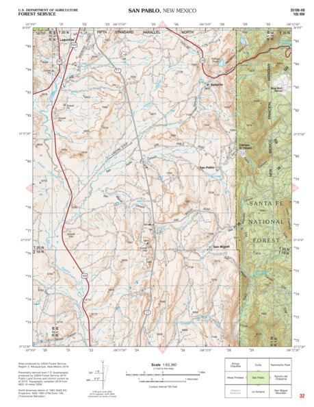 Santa Fe National Forest Quadrangle Map: pg 32 San Pablo Preview 1
