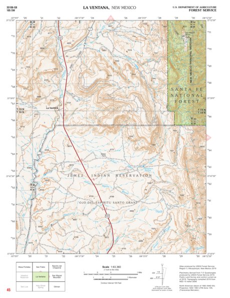 Santa Fe National Forest Quadrangle Map: pg 45 La Ventana Preview 1