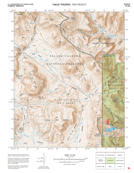Santa Fe National Forest Quadrangle Map: pg 36 Valle Toledo Preview 1
