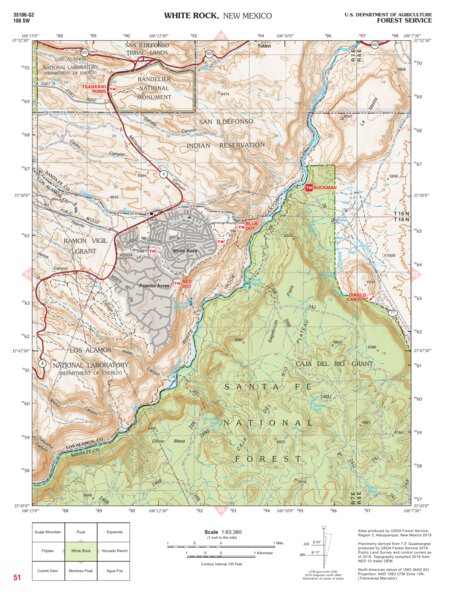Santa Fe National Forest Quadrangle Map: pg 51 White Rock Preview 1