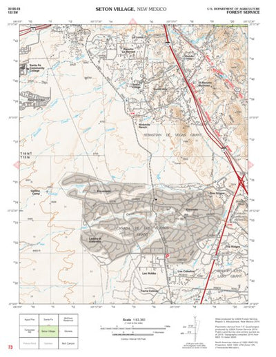 Santa Fe National Forest Quadrangle Map: pg 73 Seton Village Preview 1