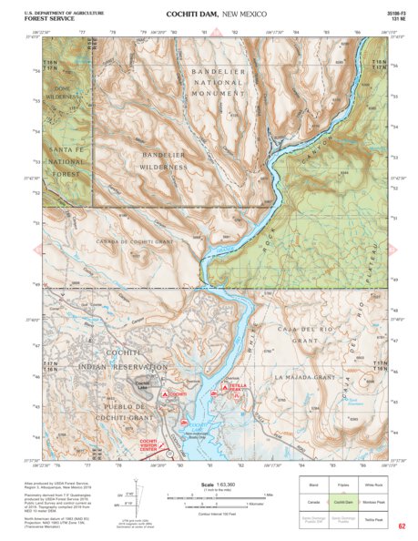 Santa Fe National Forest Quadrangle Map: pg 62 Cochiti Dam Preview 1