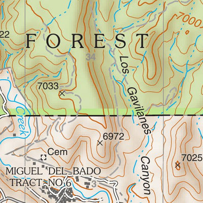 Santa Fe National Forest Quadrangle Map: pg 80 North San Ysidro Preview 3