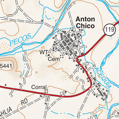 Santa Fe National Forest Quadrangle Map: pg 91 Anton Chico Preview 3
