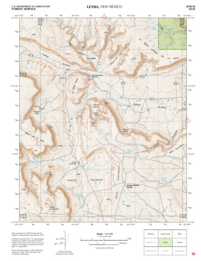 Santa Fe National Forest Quadrangle Map: pg 88 Leyba Preview 1