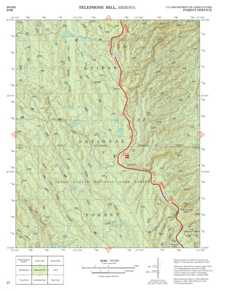 Kaibab National Forest Quadrangle Map Atlas: pg 17 Telephone Hill Preview 1