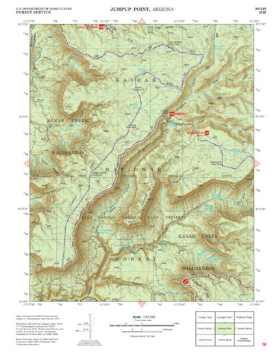 Kaibab National Forest Quadrangle Map Atlas: pg 14 Jumpup Point Preview 1