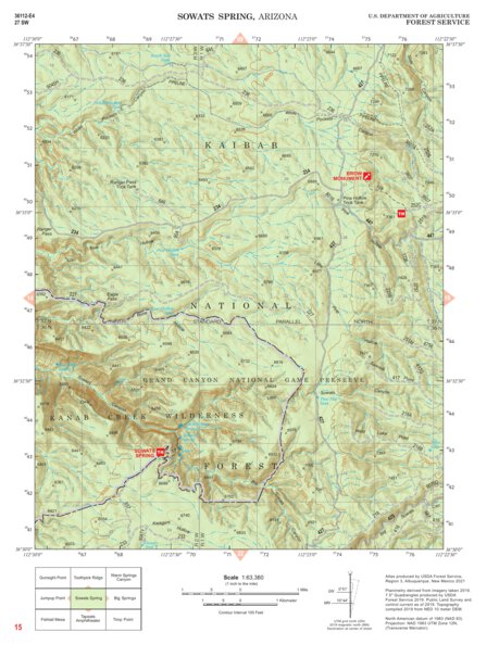 Kaibab National Forest Quadrangle Map Atlas: pg 15 Sowats Spring Preview 1