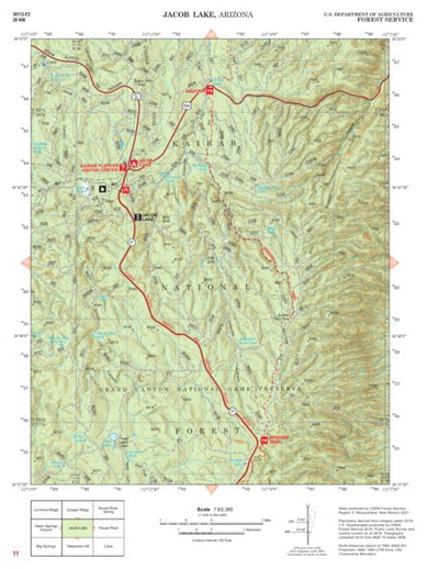 Kaibab National Forest Quadrangle Map Atlas: pg 11 Jacob Lake Preview 1