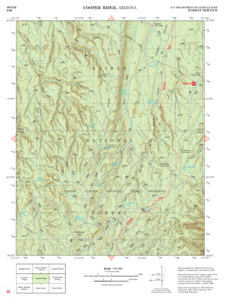 Kaibab National Forest Quadrangle Map Atlas: pg 05 Cooper Ridge Preview 1