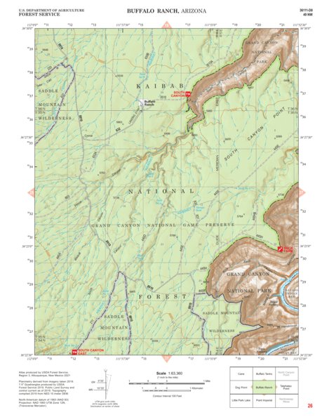 Kaibab National Forest Quadrangle Map Atlas: pg 26 Buffalo Ranch Preview 1