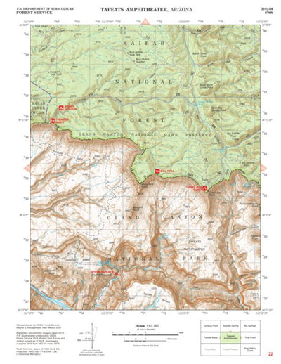 Kaibab National Forest Quadrangle Map Atlas: pg 22 Tapeats Amphitheater Preview 1