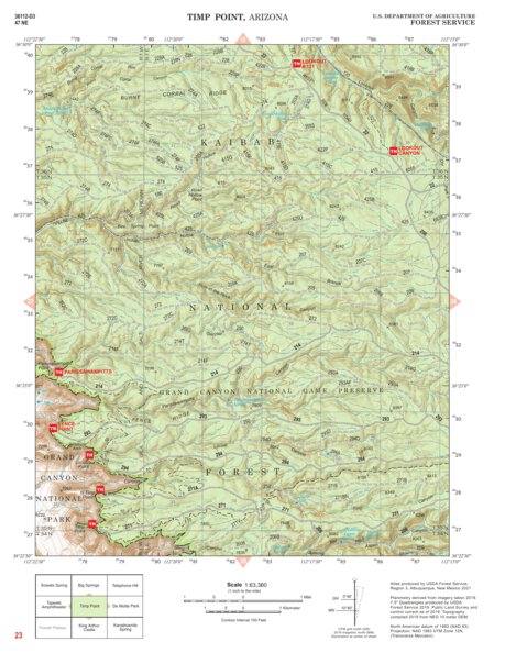 Kaibab National Forest Quadrangle Map Atlas: pg 23 Timp Point Preview 1