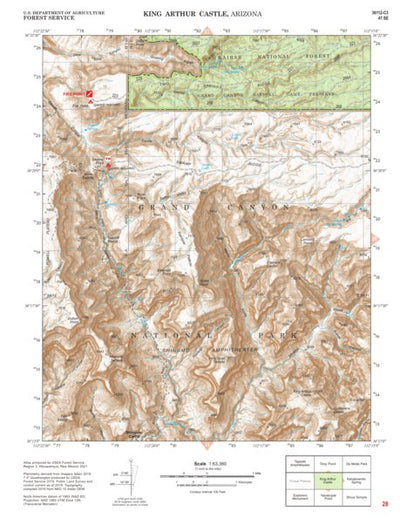 Kaibab National Forest Quadrangle Map Atlas: pg 28 King Arthur Castle Preview 1