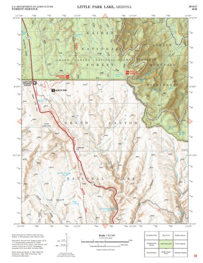 Kaibab National Forest Quadrangle Map Atlas: pg 30 Little Park Lake Preview 1