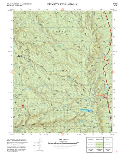 Kaibab National Forest Quadrangle Map Atlas: pg 24 DeMotte Park Preview 1