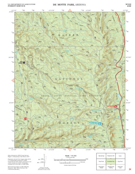 Kaibab National Forest Quadrangle Map Atlas: pg 24 DeMotte Park Preview 1