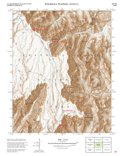 Kaibab National Forest Quadrangle Map Atlas: pg 36 Walhalla Plateau Preview 1