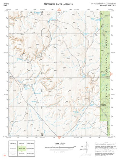 Kaibab National Forest Quadrangle Map Atlas: pg 45 Metzger Tank Preview 1