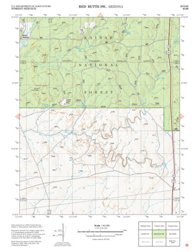Kaibab National Forest Quadrangle Map Atlas: pg 52 Red Butte SW Preview 1