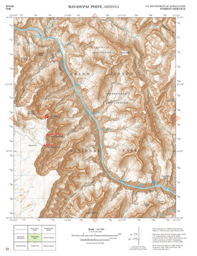 Kaibab National Forest Quadrangle Map Atlas: pg 33 Havasupai Point Preview 1