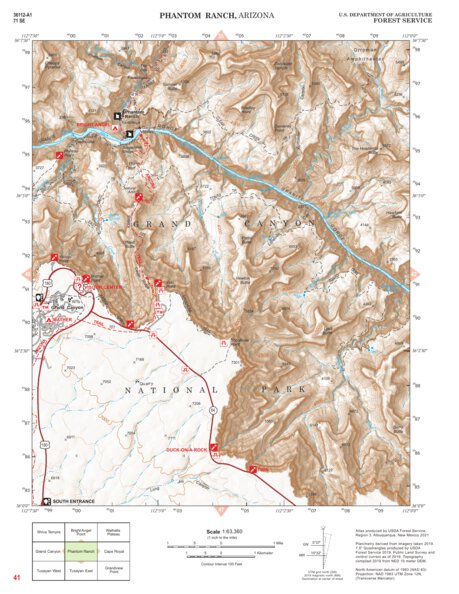 Kaibab National Forest Quadrangle Map Atlas: pg 41 Phantom Ranch Preview 1