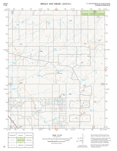 Kaibab National Forest Quadrangle Map Atlas: pg 57 Molly Ann Draw Preview 1