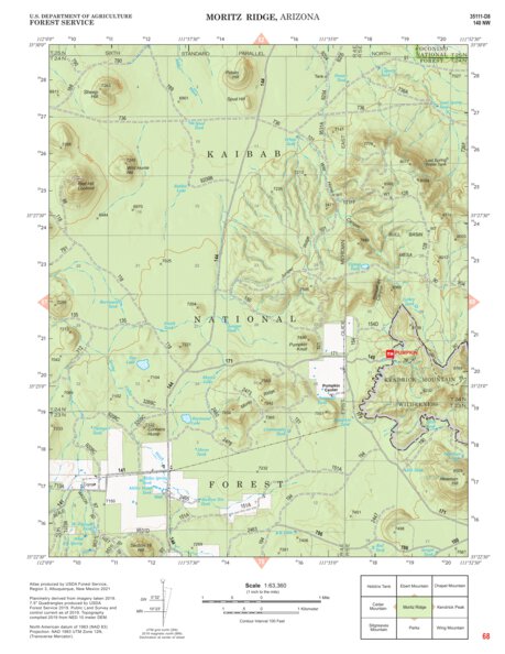 Kaibab National Forest Quadrangle Map Atlas: pg 68 Moritz Ridge Preview 1