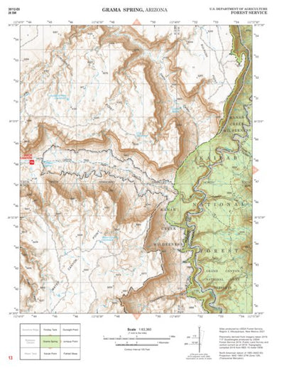 Kaibab National Forest Quadrangle Map Atlas: pg 13 Grama Spring Preview 1