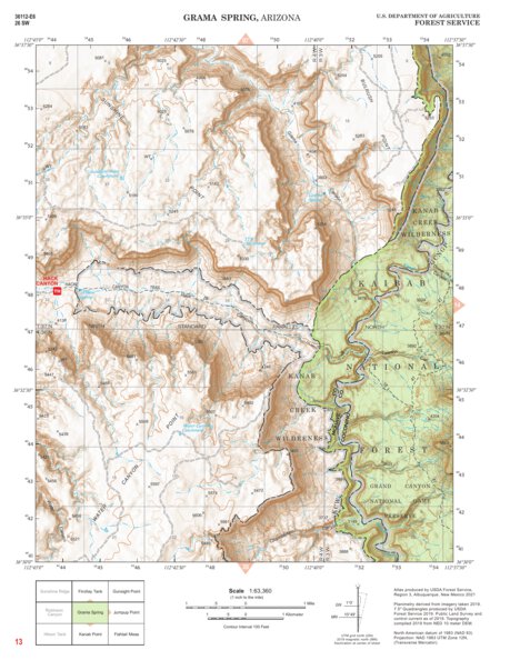 Kaibab National Forest Quadrangle Map Atlas: pg 13 Grama Spring Preview 1