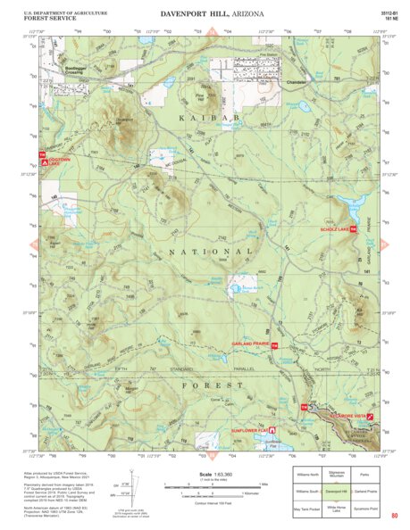 Kaibab National Forest Quadrangle Map Atlas: pg 80 Davenport Hill Preview 1