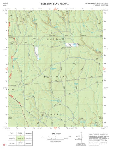 Kaibab National Forest Quadrangle Map Atlas: pg 55 Peterson Flat Preview 1