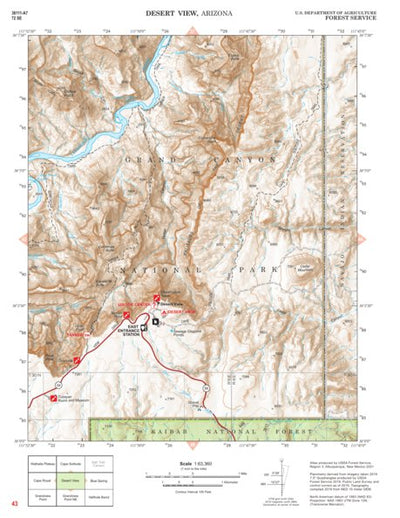 Kaibab National Forest Quadrangle Map Atlas: pg 43 Desert View Preview 1