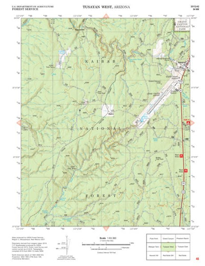 Kaibab National Forest Quadrangle Map Atlas: pg 46 Tusayan West Preview 1