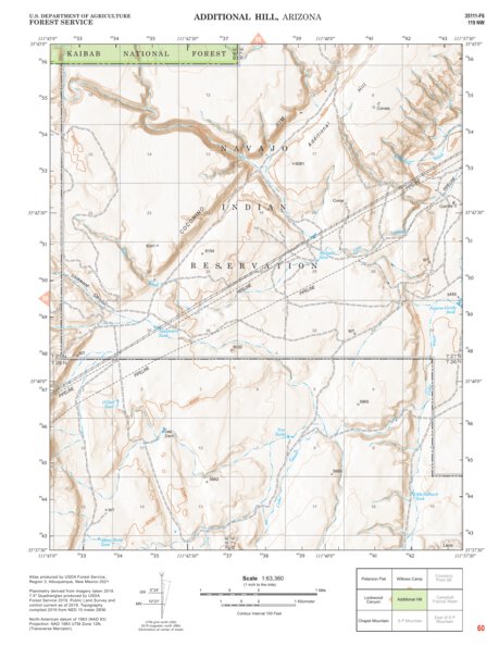 Kaibab National Forest Quadrangle Map Atlas: pg 60 Adittional Hill Preview 1