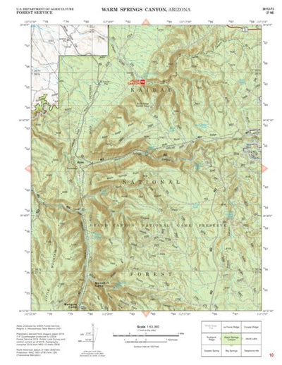 Kaibab National Forest Quadrangle Map Atlas: pg 10 Warm Springs Canyon Preview 1