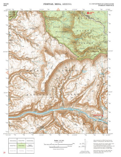Kaibab National Forest Quadrangle Map Atlas: pg 21 Fishtail Mesa Preview 1