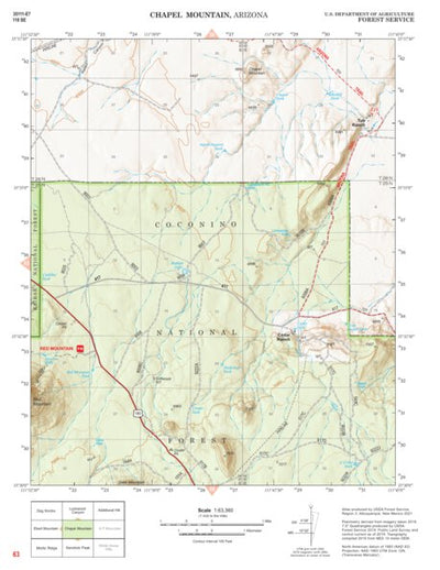 Kaibab National Forest Quadrangle Map Atlas: pg 63 Chapel Mountain Preview 1