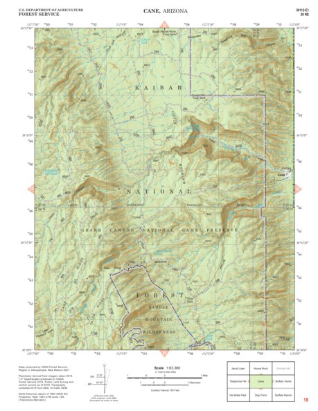 Kaibab National Forest Quadrangle Map Atlas: pg 18 Cane Preview 1