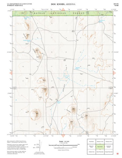 Kaibab National Forest Quadrangle Map Atlas: pg 58 Dog Hobbs Preview 1