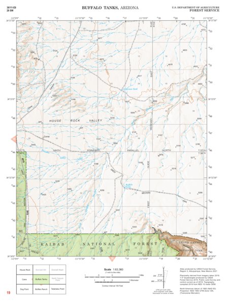 Kaibab National Forest Quadrangle Map Atlas: pg 19 Buffalo Tanks Preview 1