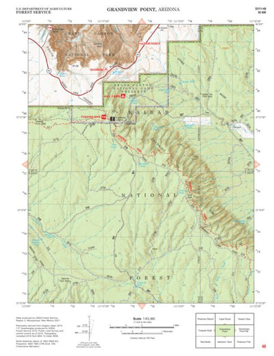 Kaibab National Forest Quadrangle Map Atlas: pg 48 Grandview Point Preview 1