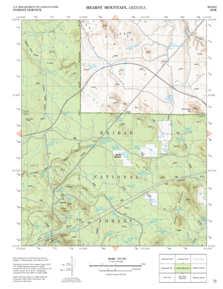Kaibab National Forest Quadrangle Map Atlas: pg 72 Hearst Mountain Preview 1