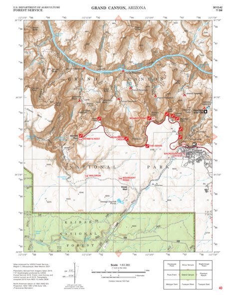 Kaibab National Forest Quadrangle Map Atlas: pg 40 Grand Canyon Preview 1