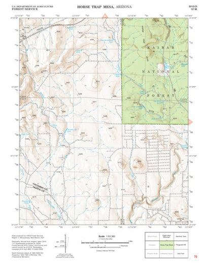 Kaibab National Forest Quadrangle Map Atlas: pg 70 Horse Trap Mesa Preview 1