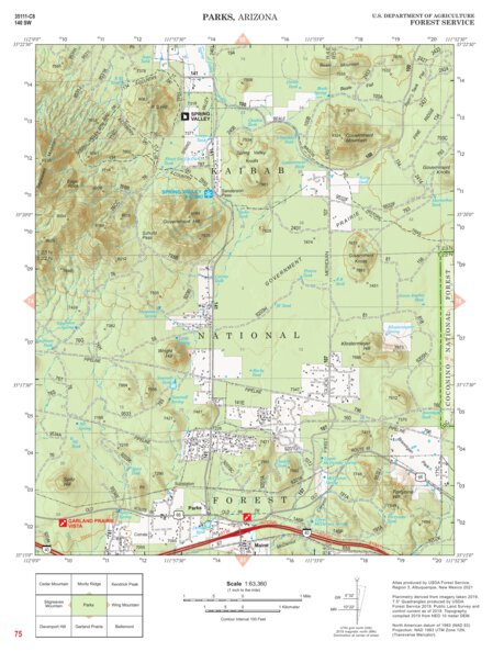 Kaibab National Forest Quadrangle Map Atlas: pg 75 Parks Preview 1