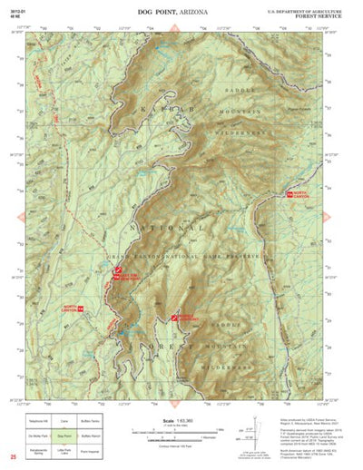 Kaibab National Forest Quadrangle Map Atlas: pg 25 Dog Point Preview 1