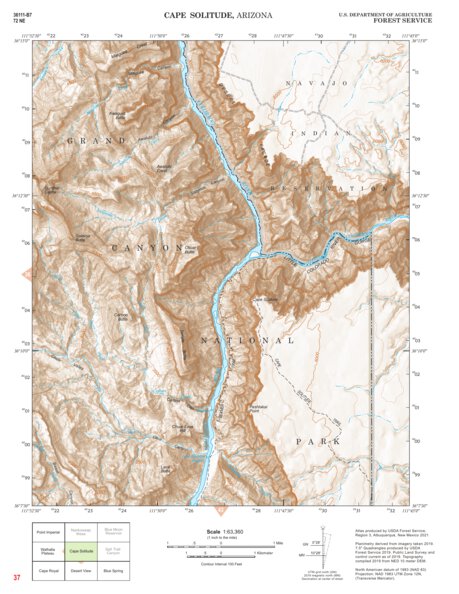 Kaibab National Forest Quadrangle Map Atlas: pg 37 Cape Solitude Preview 1