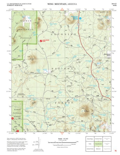 Kaibab National Forest Quadrangle Map Atlas: pg 76 Wing Mountain Preview 1